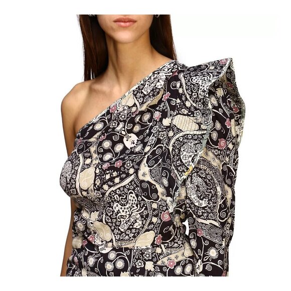 ISABEL MARANT Etoile NWOT Ht Carina One Shoulder Floral Print Top - Picture 5 of 9